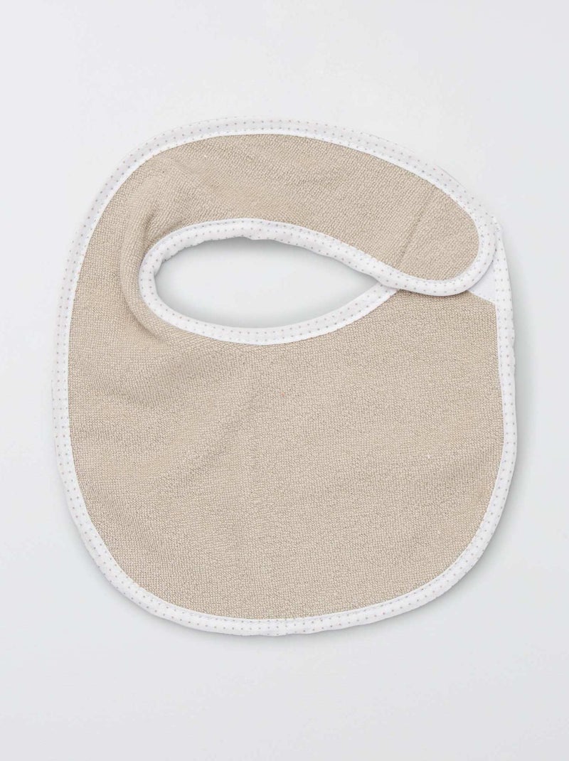 Pack de 7 baberos de rizo con velcro MARRON - Kiabi