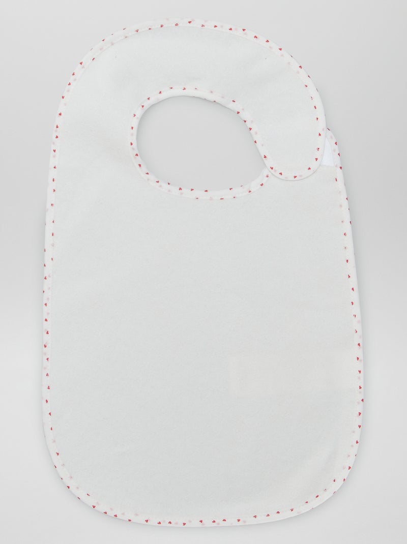 Pack de 7 baberos de rizo forrados BLANCO - Kiabi