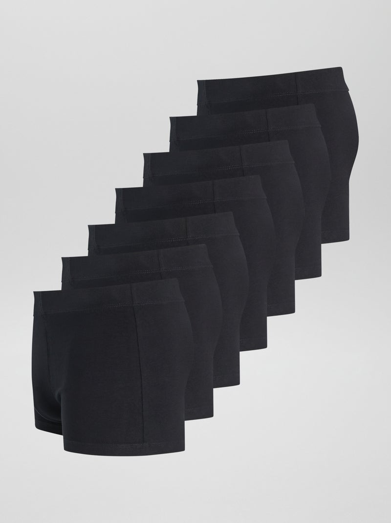 Pack de 7 bóxers elásticos NEGRO - Kiabi