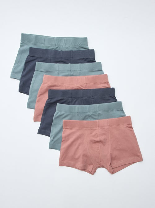 Pack de 7 bóxers lisos para hombre - Kiabi