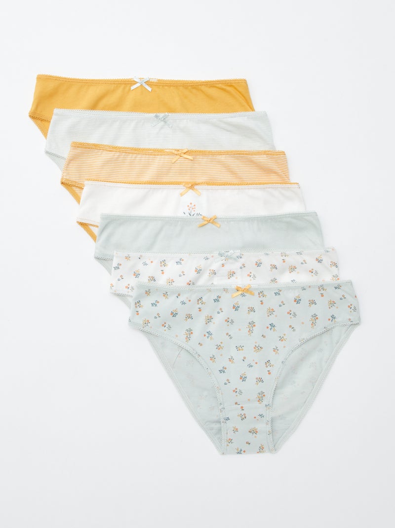 Pack de 7 braguitas Amarillo - Kiabi