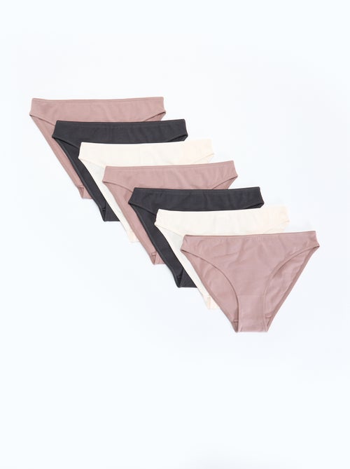 Pack de 7 braguitas de algodón - Kiabi Pack de 7 braguitas de algodón - Kiabi