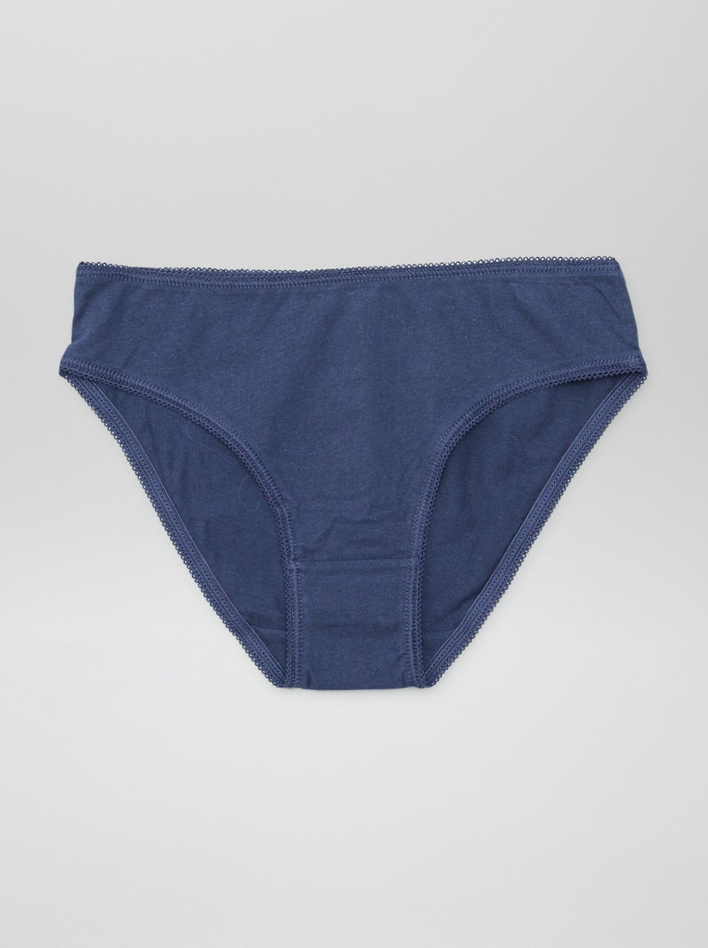 Pack de 7 braguitas lisas AZUL - Kiabi