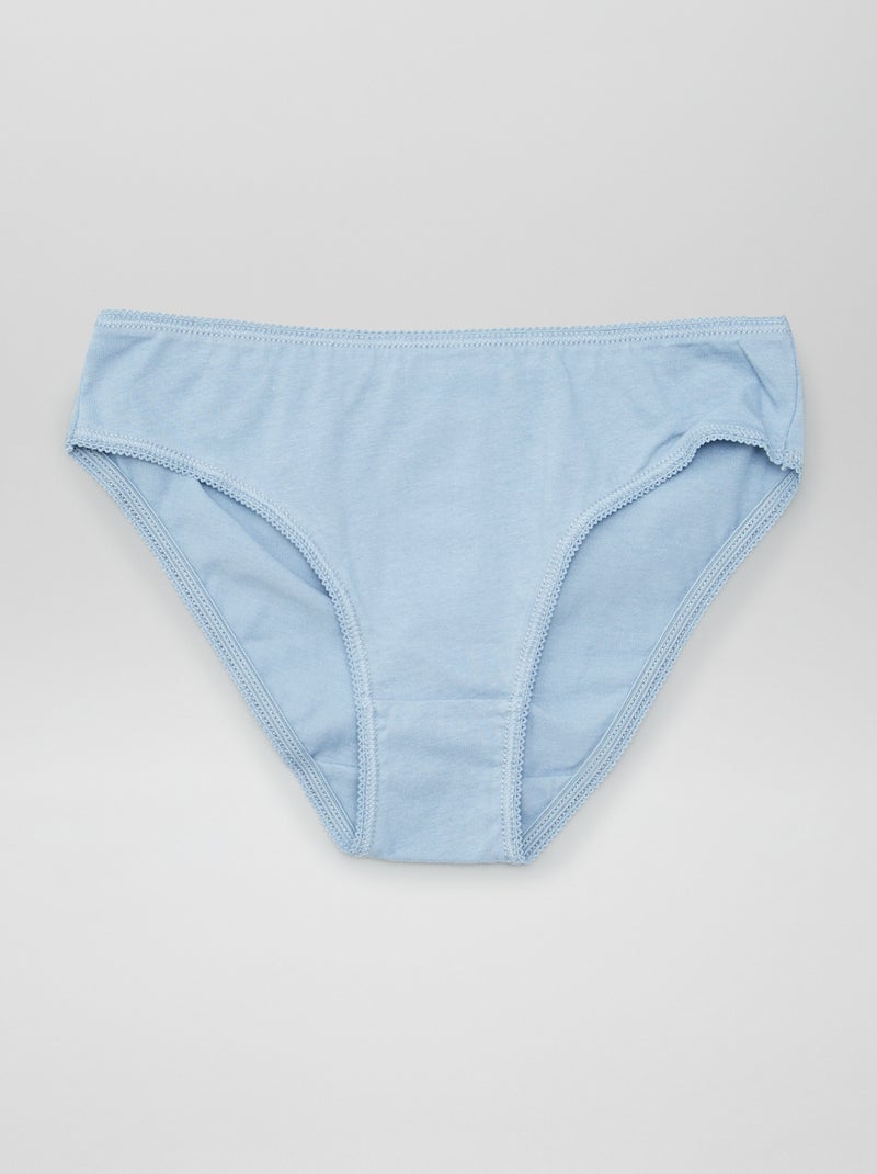 Pack de 7 braguitas lisas AZUL - Kiabi