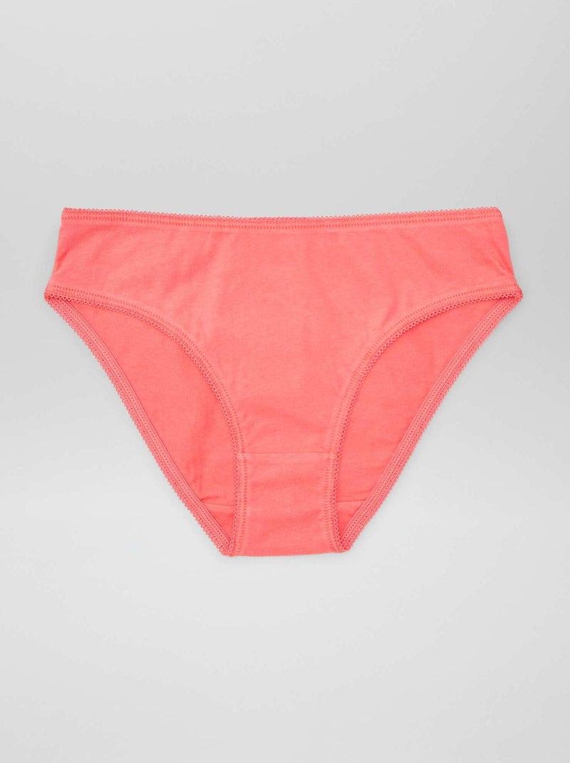 Pack de 7 braguitas lisas ROSA - Kiabi