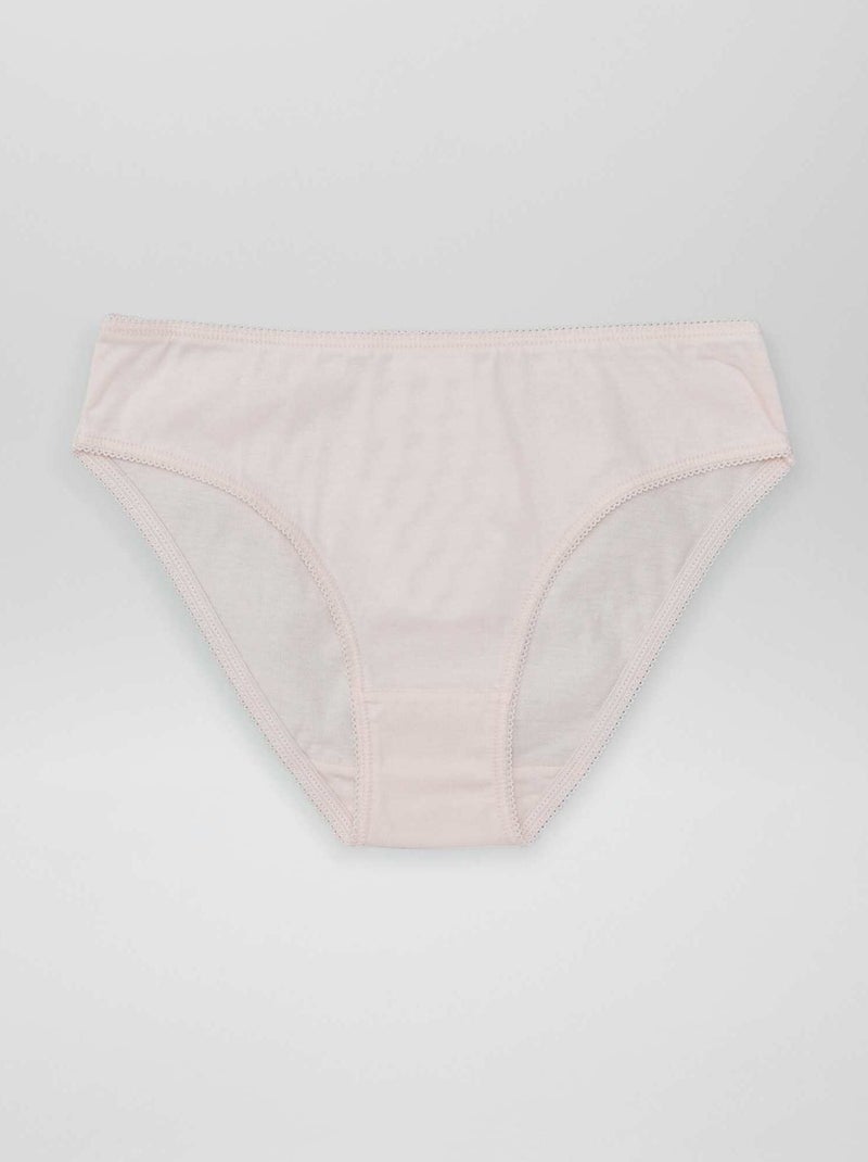 Pack de 7 braguitas lisas ROSA - Kiabi
