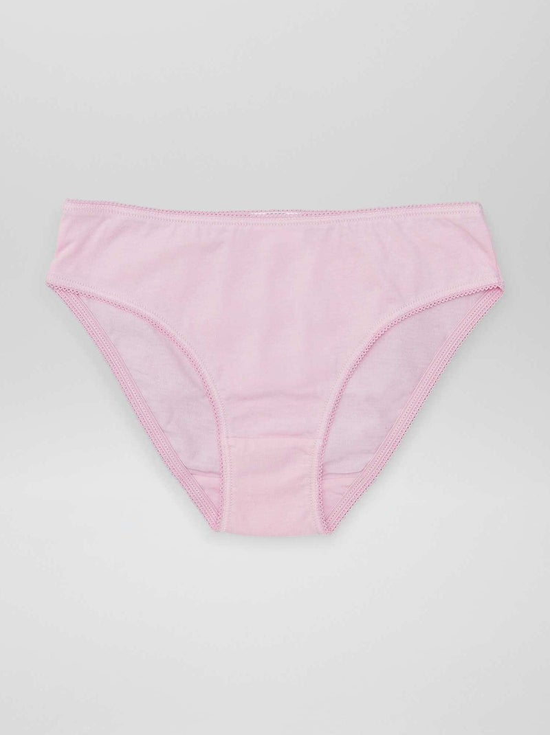 Pack de 7 braguitas lisas ROSA - Kiabi