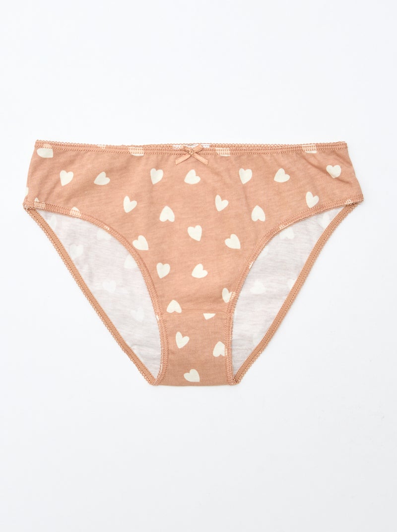 Pack de 7 braguitas Marron - Kiabi