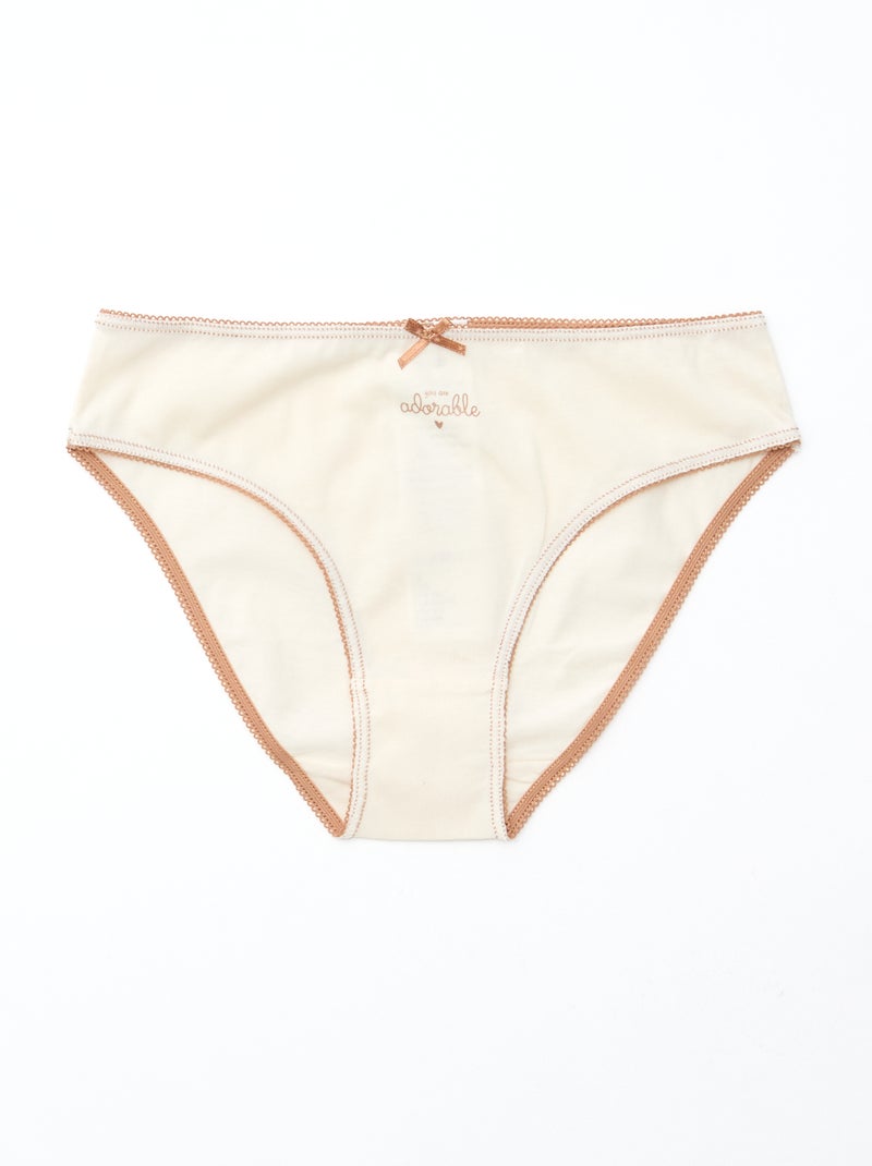 Pack de 7 braguitas Marron - Kiabi