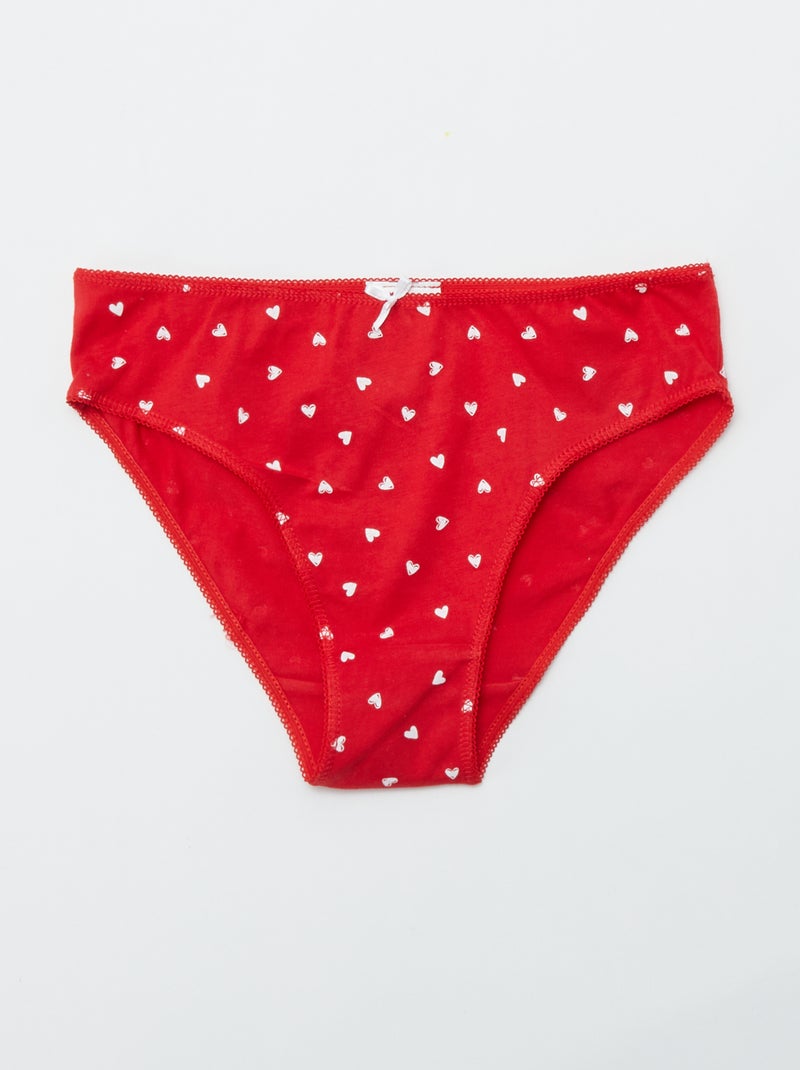 Pack de 7 braguitas ROJO - Kiabi