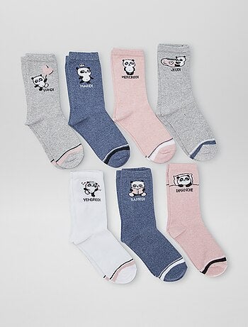 Pack 6 calcetines algodón lúrex Snoopy, Calcetines de mujer