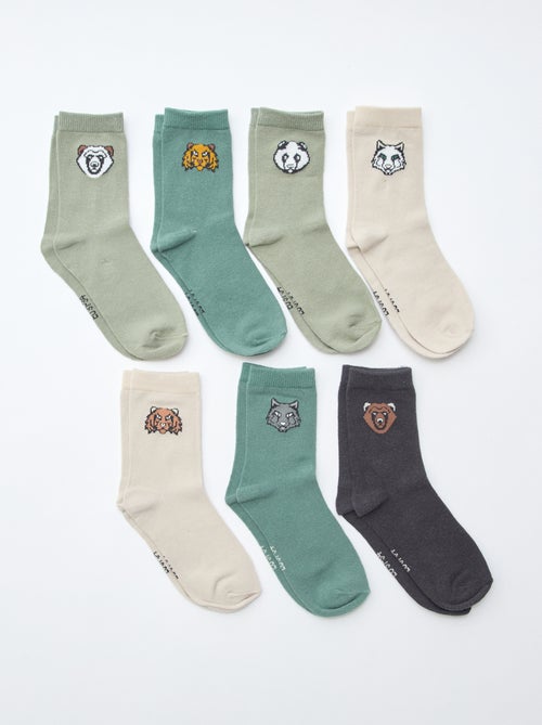 Pack de 7 pares de calcetines estampados - Kiabi