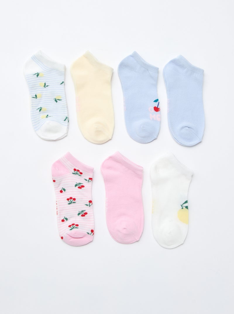 Pack de 7 pares de calcetines invisibles Azul - Kiabi