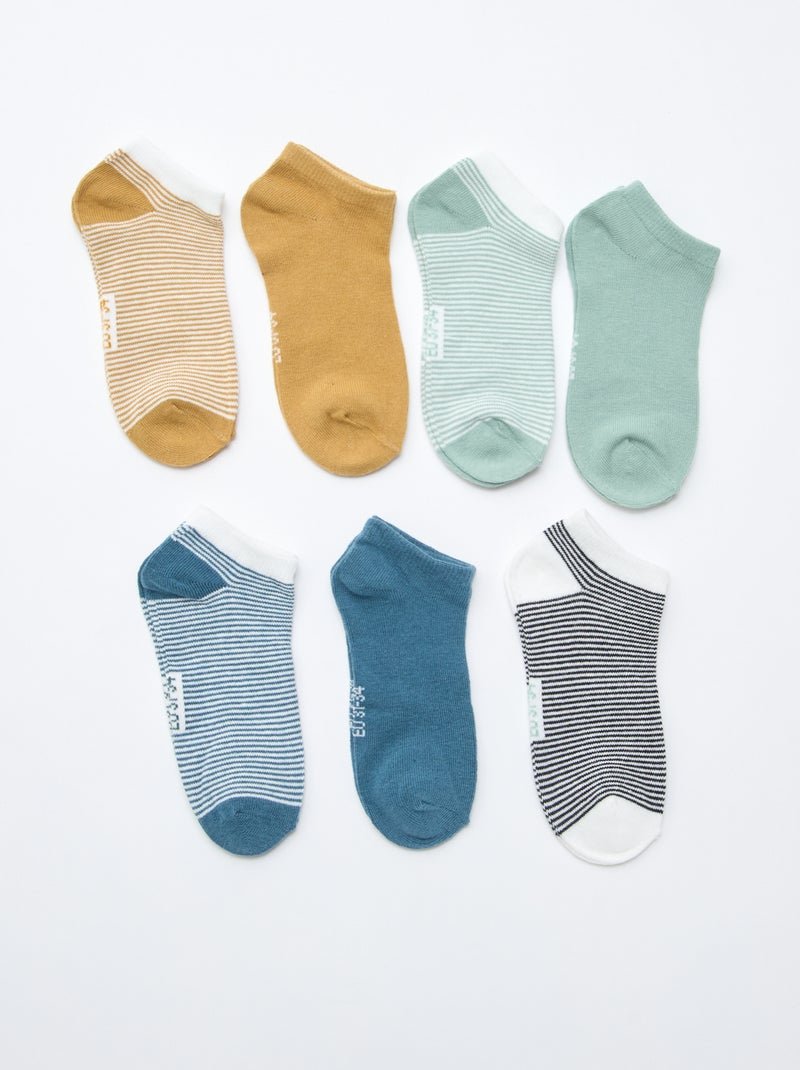 Pack de 7 pares de calcetines invisibles Azul - Kiabi