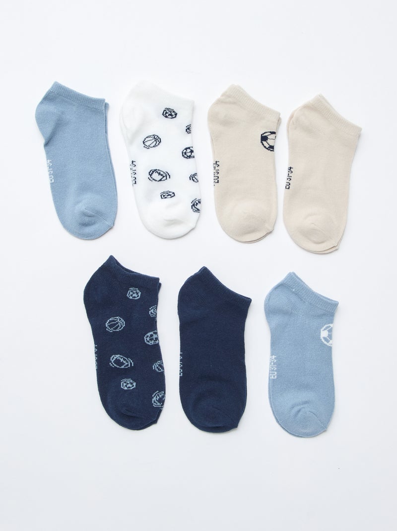 Pack de 7 pares de calcetines invisibles Azul - Kiabi
