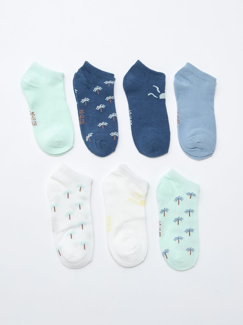 Pack de 7 pares de calcetines invisibles Azul - Kiabi