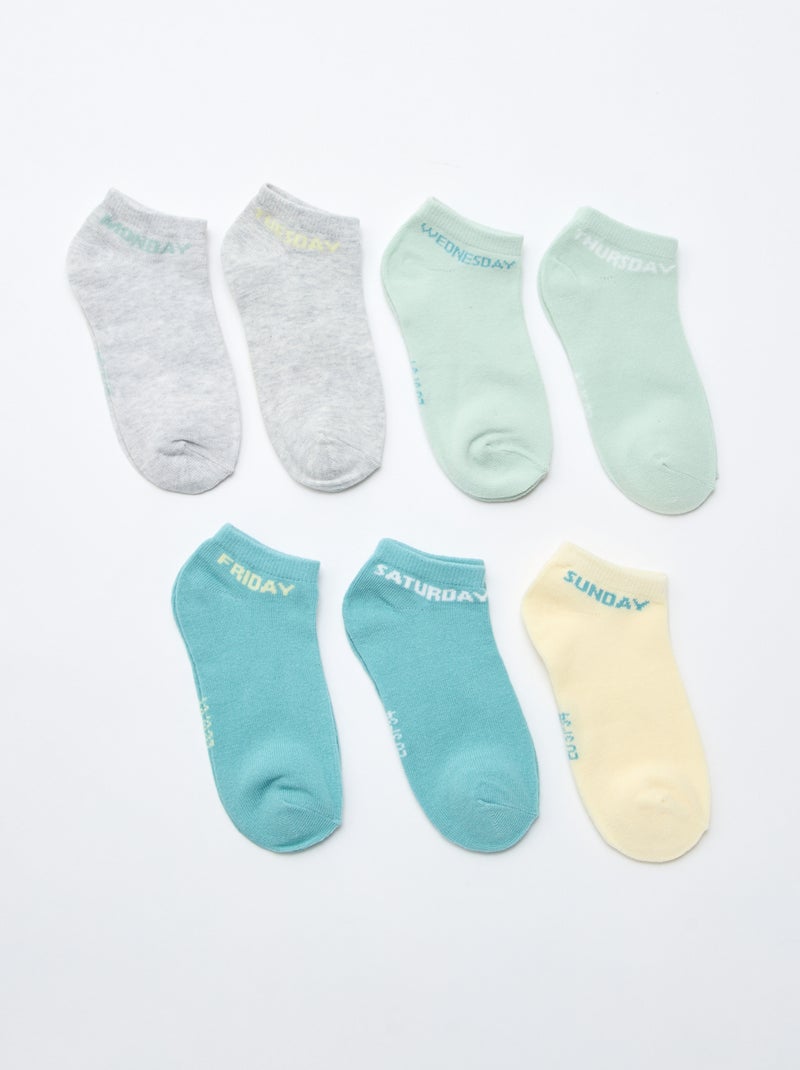 Pack de 7 pares de calcetines invisibles Azul - Kiabi