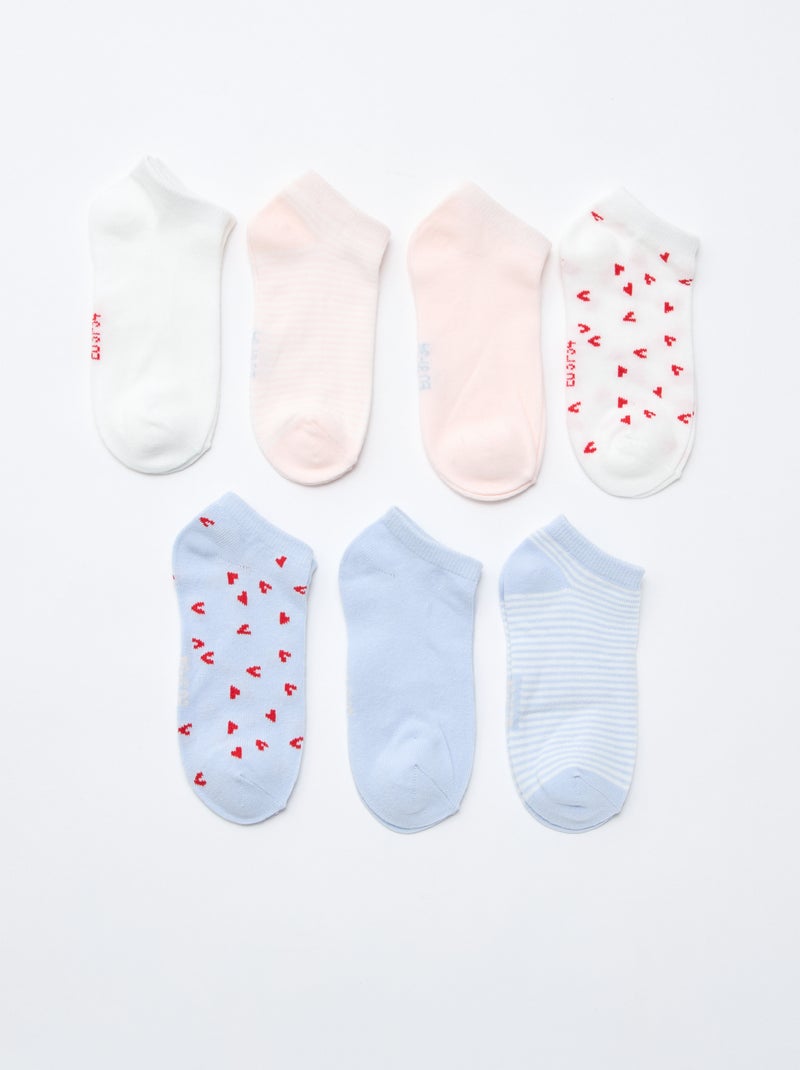 Pack de 7 pares de calcetines invisibles Blanco - Kiabi