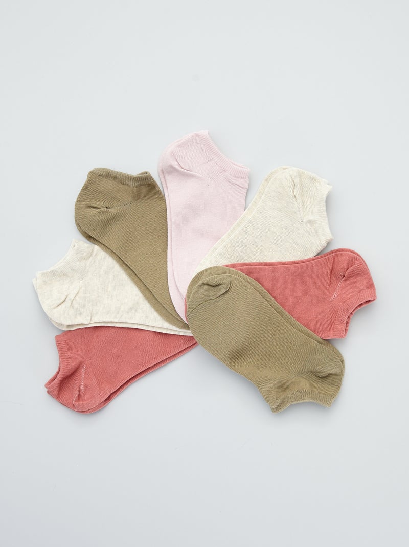 Pack de 7 pares de calcetines invisibles caqui - Kiabi