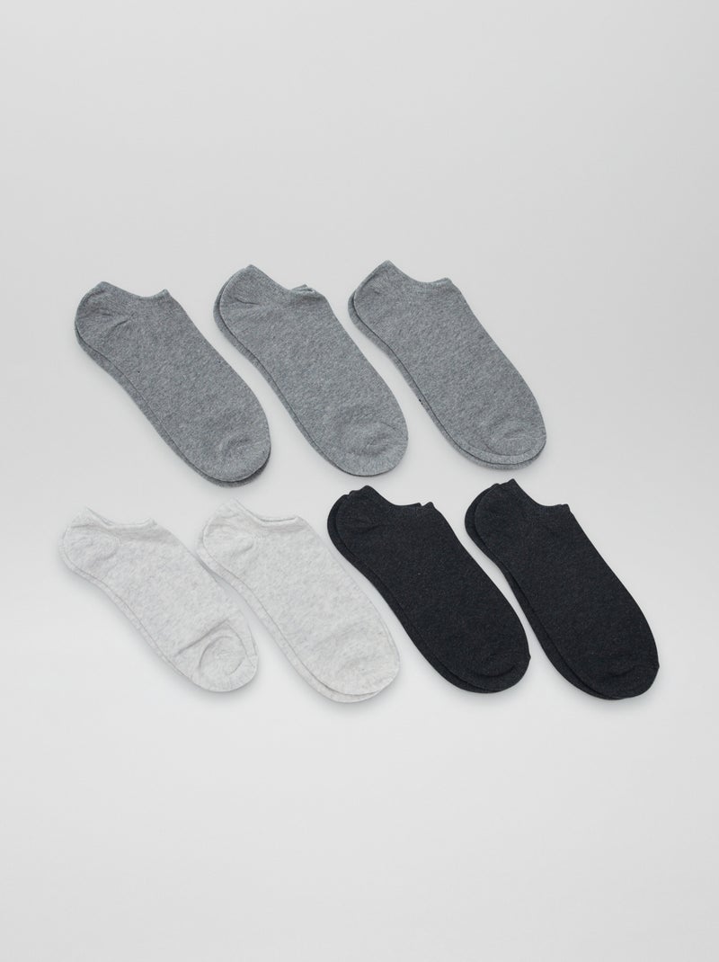 Pack de 7 pares de calcetines invisibles gris - Kiabi