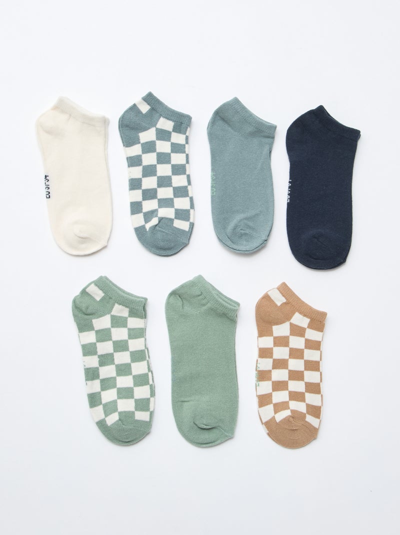 Pack de 7 pares de calcetines invisibles Kaki - Kiabi