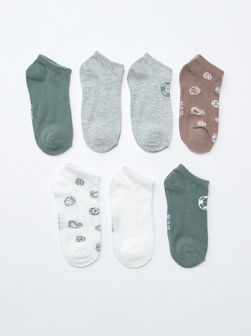 Pack de 7 pares de calcetines invisibles Marron - Kiabi