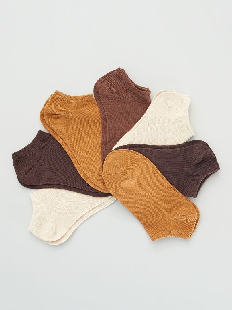 Pack de 7 pares de calcetines invisibles MARRON - Kiabi
