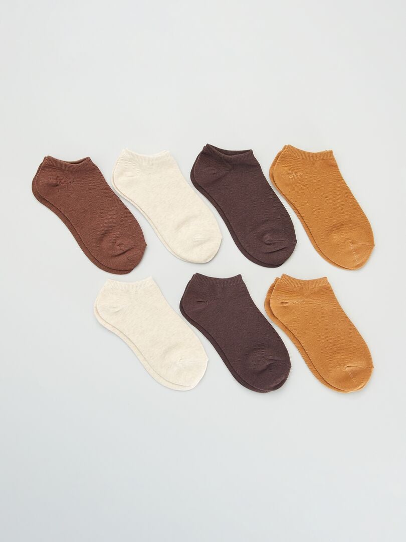 Pack de 7 pares de calcetines invisibles MARRON - Kiabi