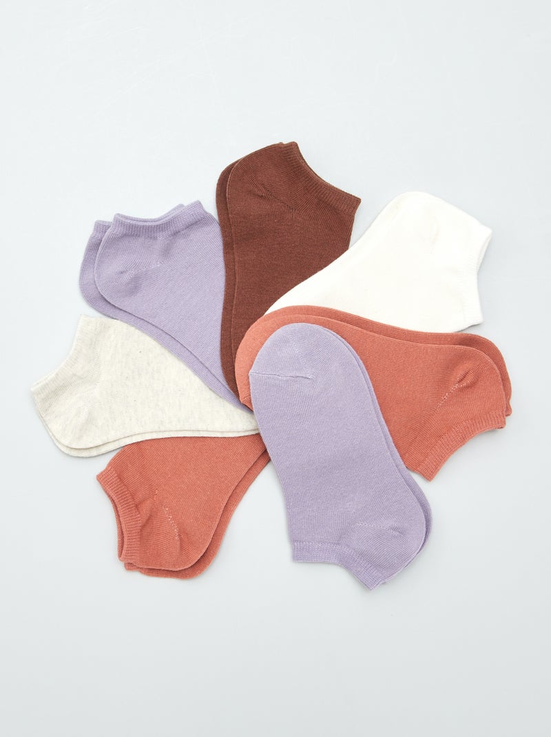 Pack de 7 pares de calcetines invisibles MARRON - Kiabi