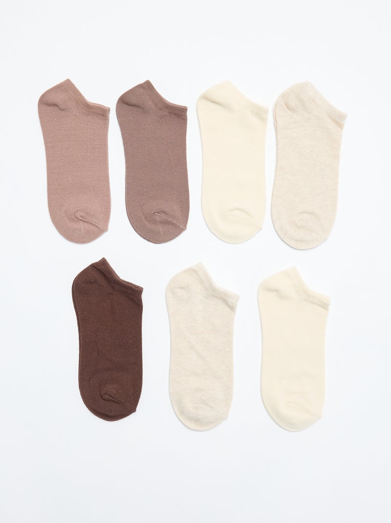 Pack de 7 pares de calcetines invisibles Marron - Kiabi