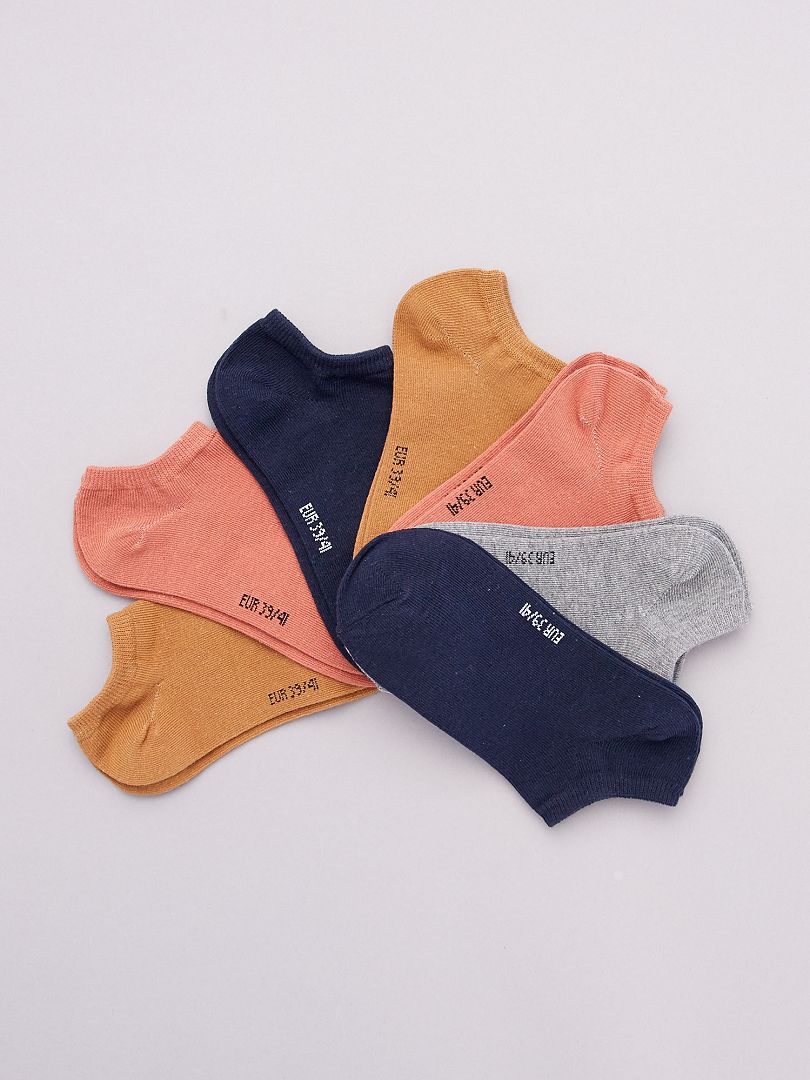 Pack de 7 pares de calcetines invisibles NARANJA - Kiabi