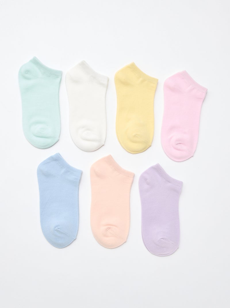 Pack de 7 pares de calcetines invisibles Purpura - Kiabi