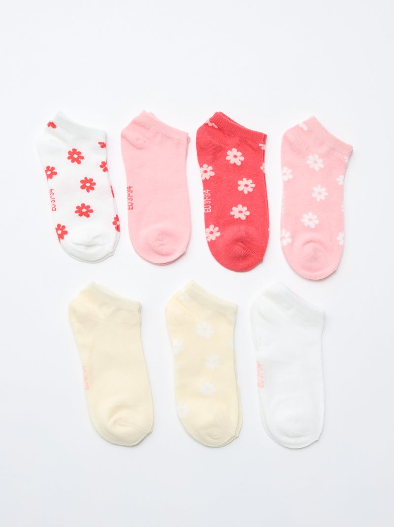 Pack de 7 pares de calcetines invisibles Rosa - Kiabi