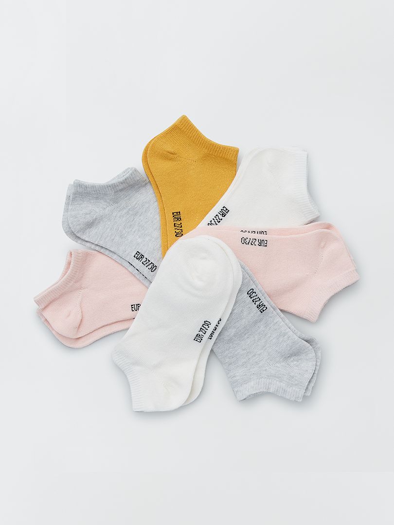 Pack de 7 pares de calcetines invisibles ROSA - Kiabi