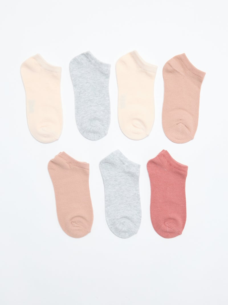 Pack de 7 pares de calcetines invisibles Rosa - Kiabi