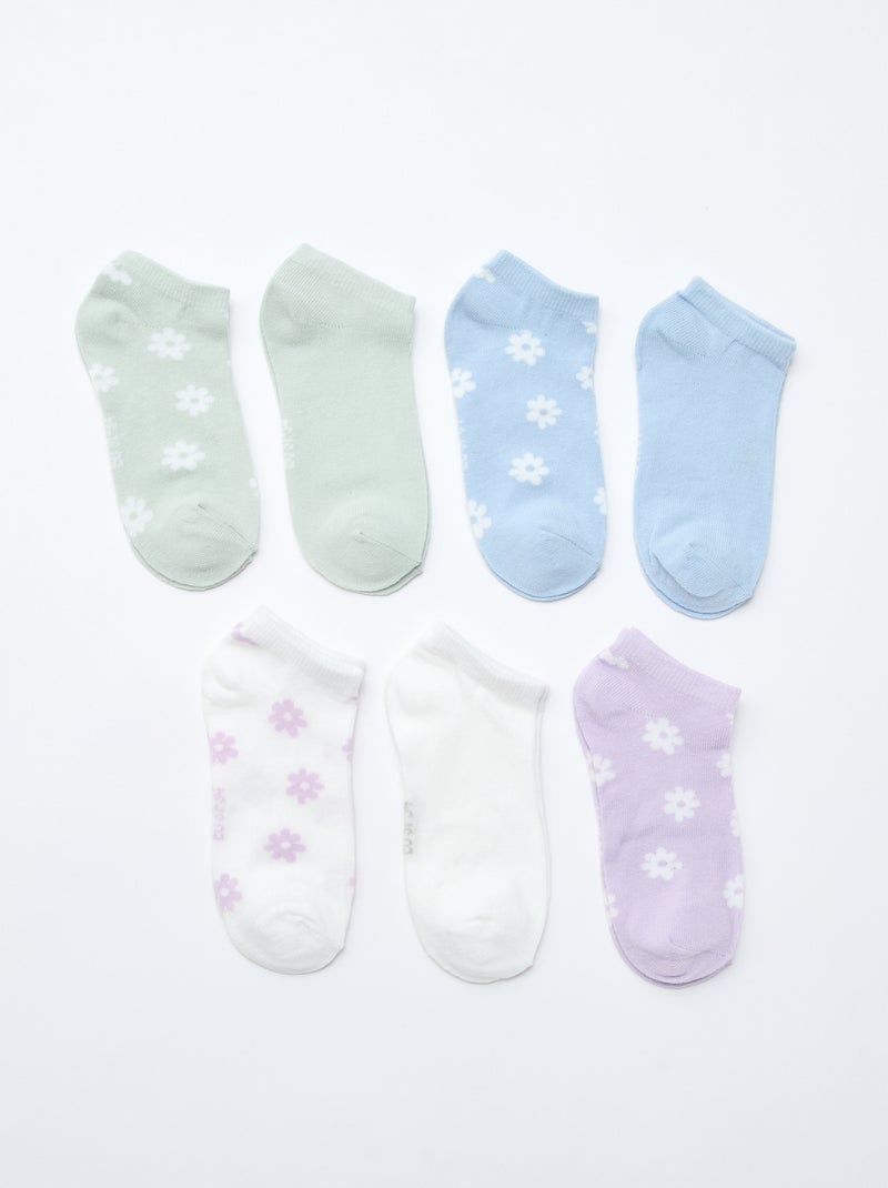 Pack de 7 pares de calcetines invisibles Verde - Kiabi