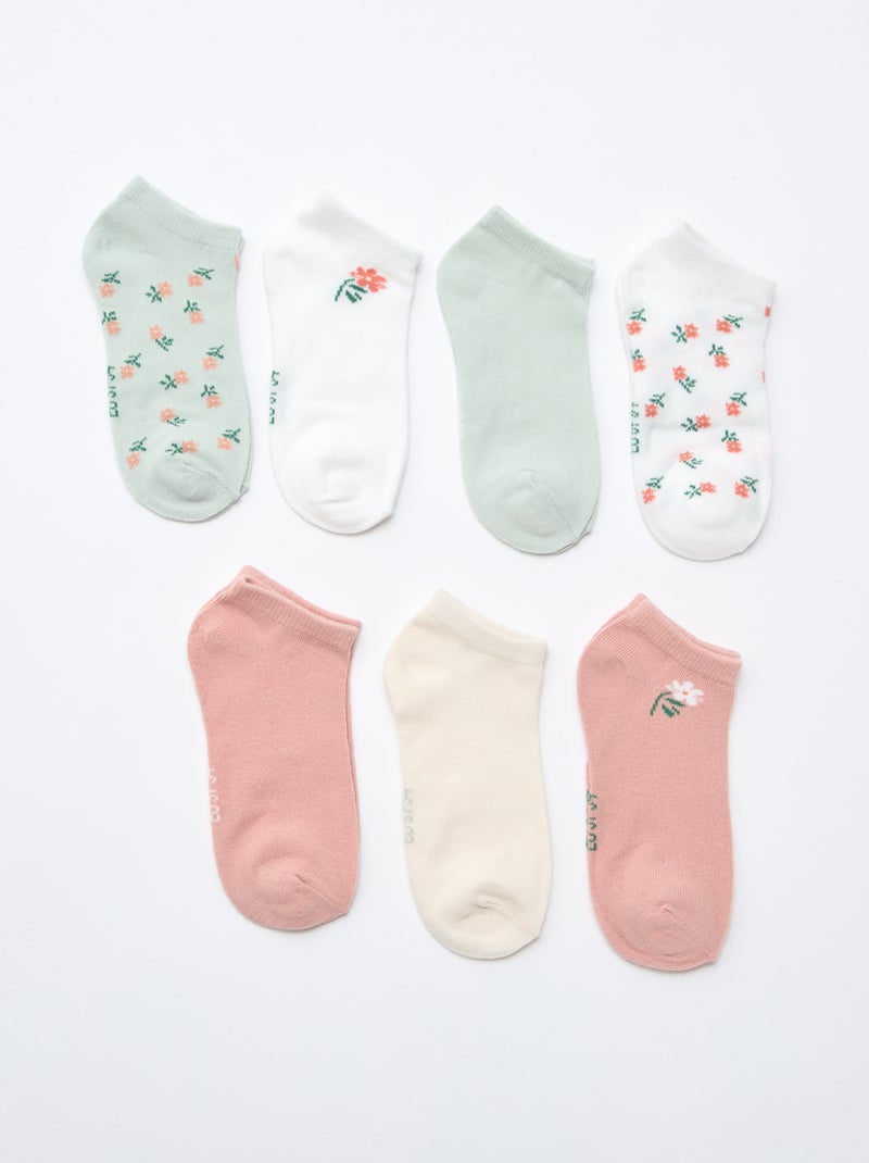 Pack de 7 pares de calcetines invisibles Verde - Kiabi