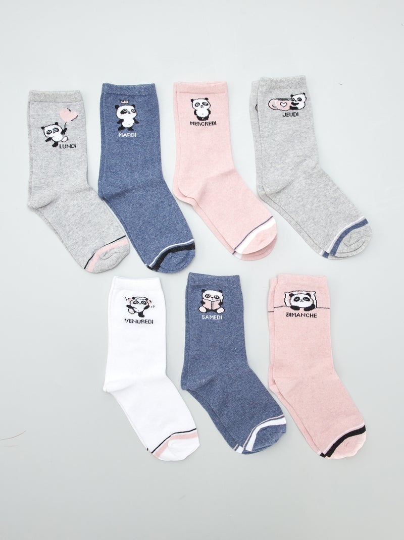 Pack de 7 pares de calcetines ROSA - Kiabi