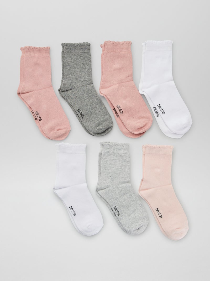 Pack de 7 pares de calcetines ROSA - Kiabi