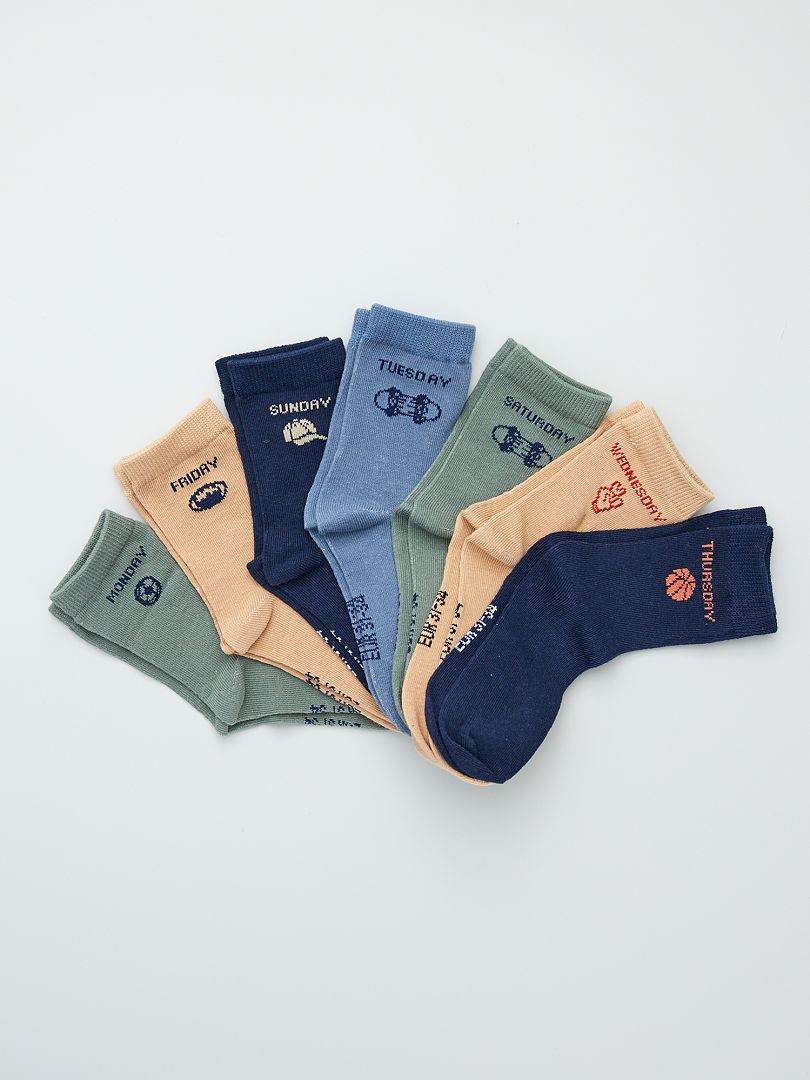 Pack de 7 pares de calcetines 'semanal' KAKI - Kiabi