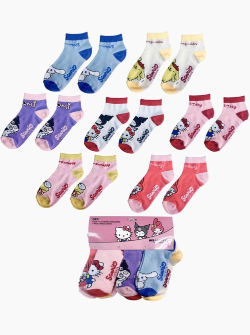 Pack de 7 pares de calcetines tobilleros hello kitty sanrio - Kiabi