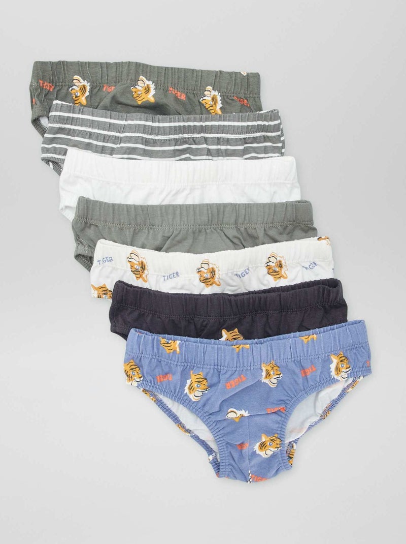 Pack de 7 slips estampados BLANCO - Kiabi