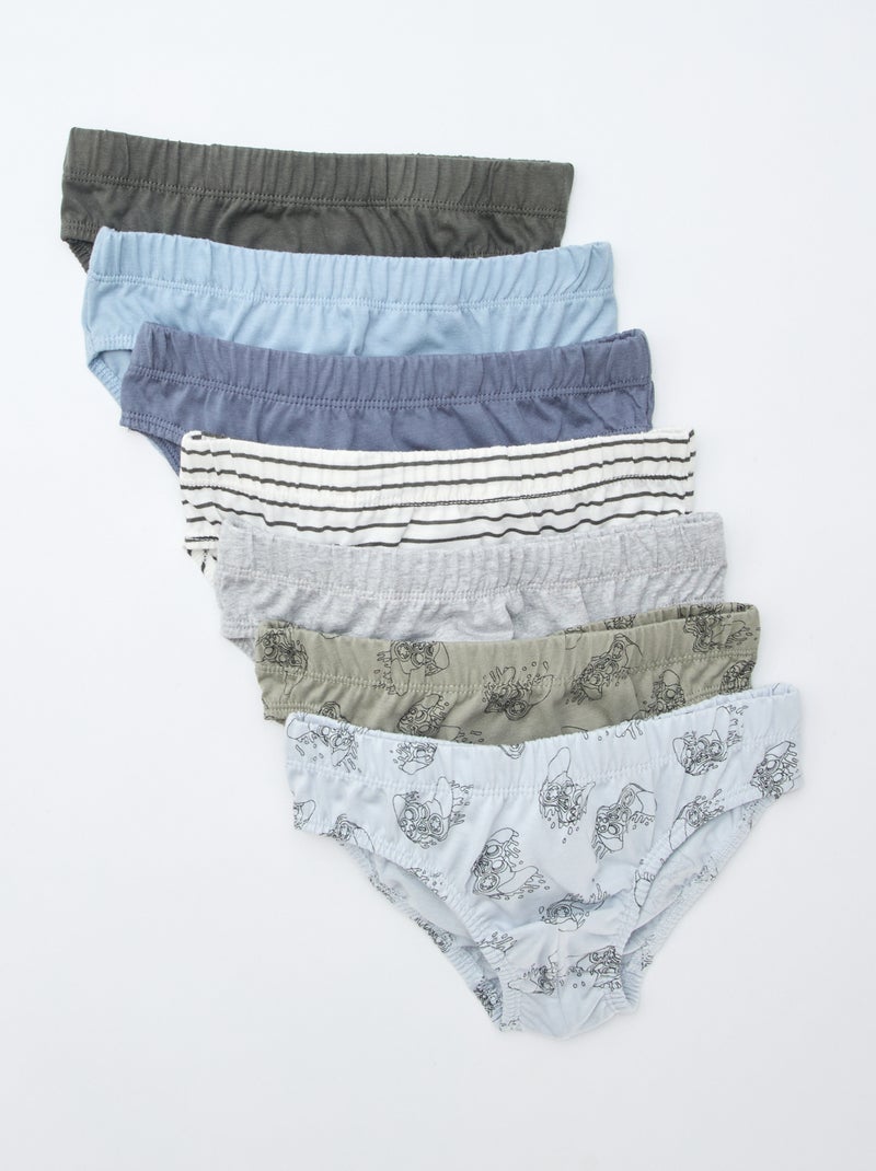 Pack de 7 slips estampados Gris - Kiabi