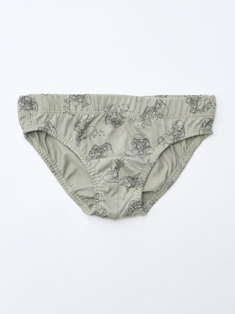Pack de 7 slips estampados Gris - Kiabi