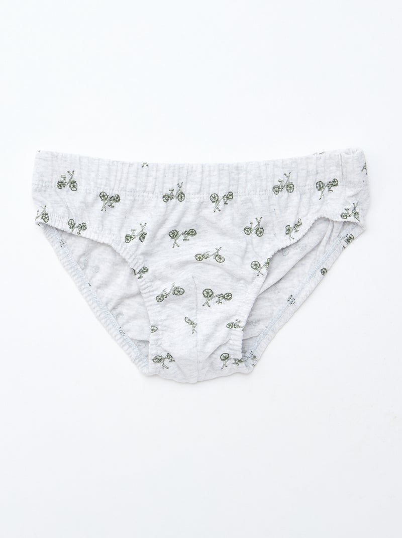 Pack de 7 slips estampados Gris - Kiabi