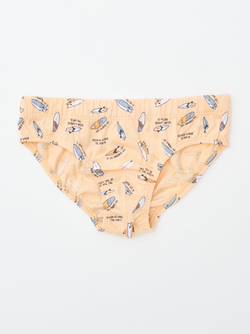 Pack de 7 slips estampados NARANJA - Kiabi