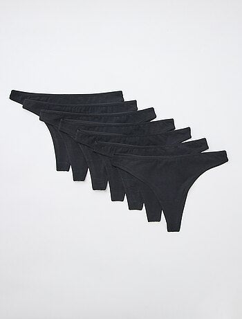 Pack de 7 tangas negros