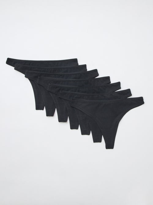 Pack de 7 tangas negros - Kiabi
