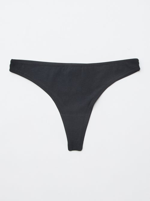 Pack de 7 tangas negros - Kiabi