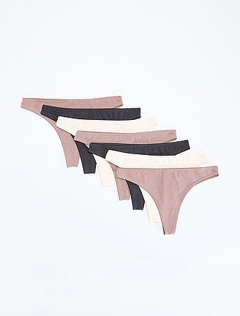 Pack de 7 tangas negros